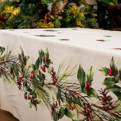 HOLIDAY FESTIVE TABLING II -HOLLY GREENERY