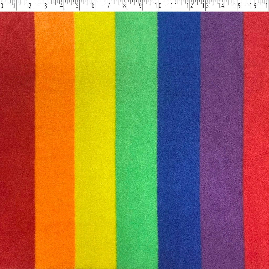 polyester fleece 2 1/4" pride stripe