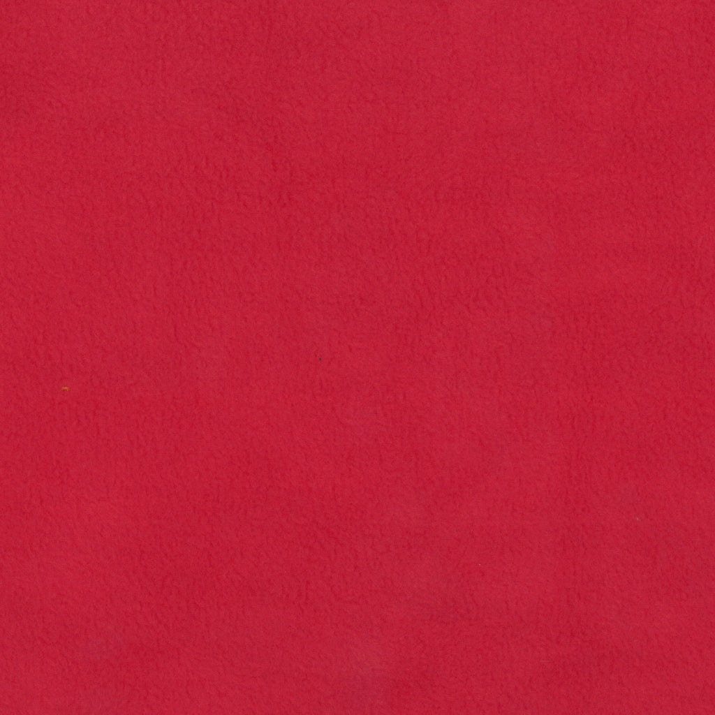 Medium weight brushed back polyester fleece in the colour of salsa red