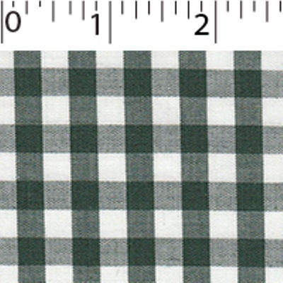 light weight polyester cotton 1/4 inch gingham in dark green and white