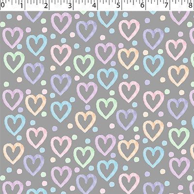 FLANNELETTE PRINTS - WATERCOLOUR HEARTS
