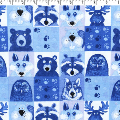 FLANNELETTE PRINTS -FOREST FACES
