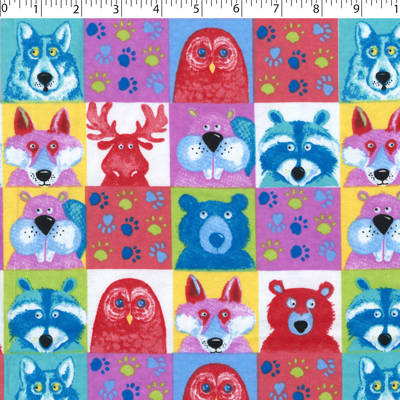 FLANNELETTE PRINTS -FOREST FACES