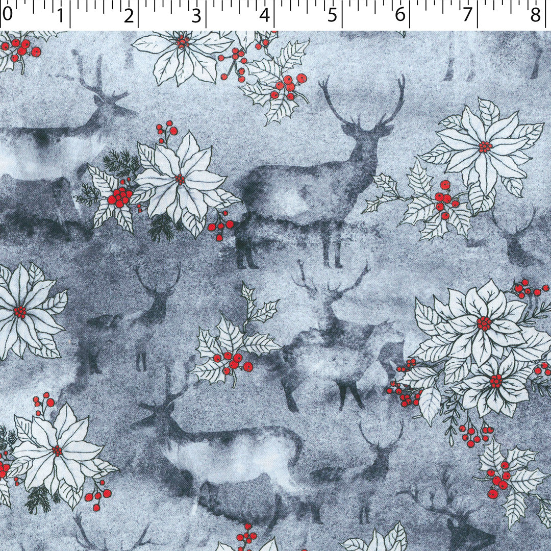 WINTER WONDERLAND II - POINSETTIA DEER