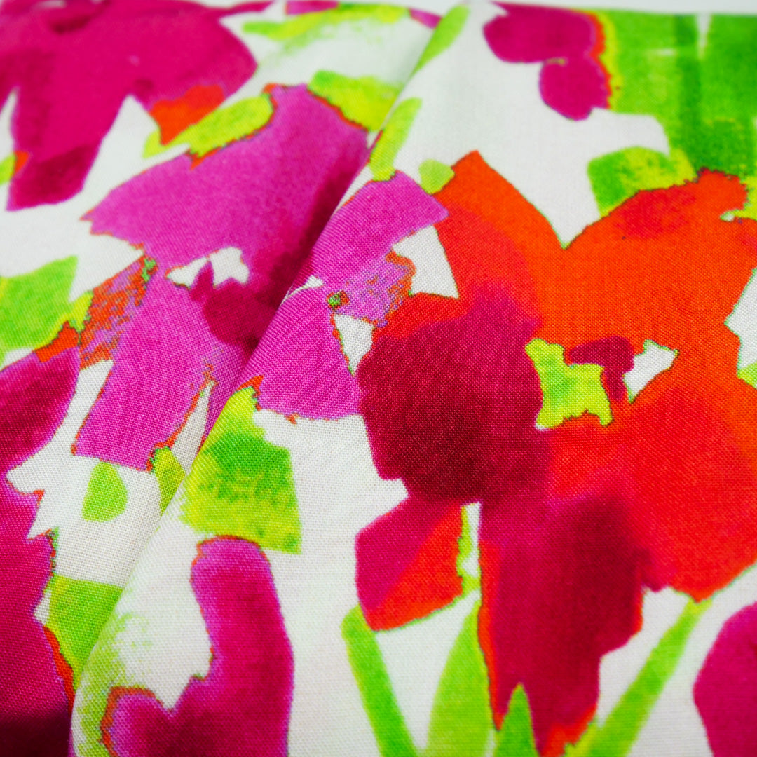 DEIRDRE RAYON POPLIN PRINTS - MED WATERCOLOR FLORAL