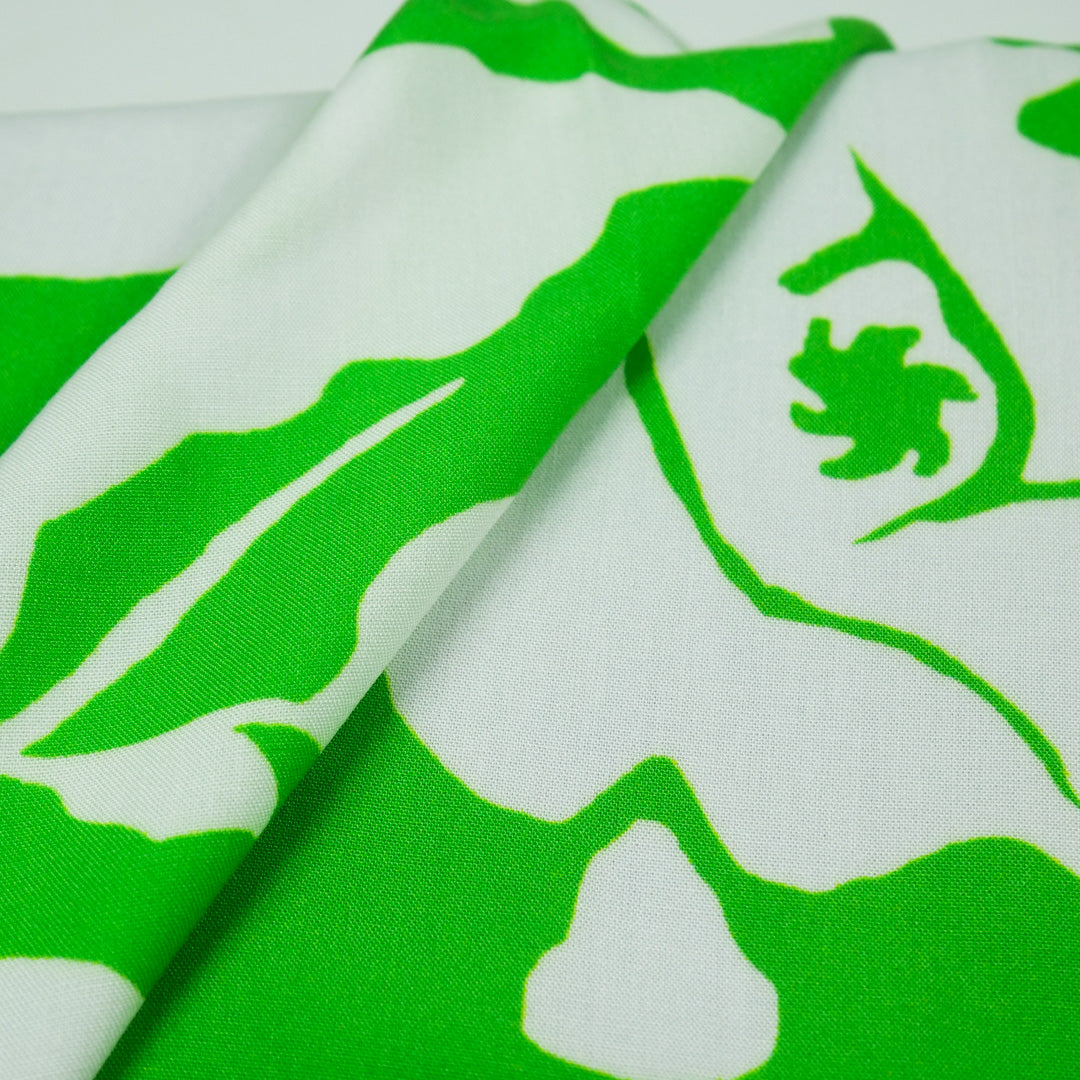 DEIRDRE RAYON POPLIN PRINTS - MONOTONE FLAT FLORAL