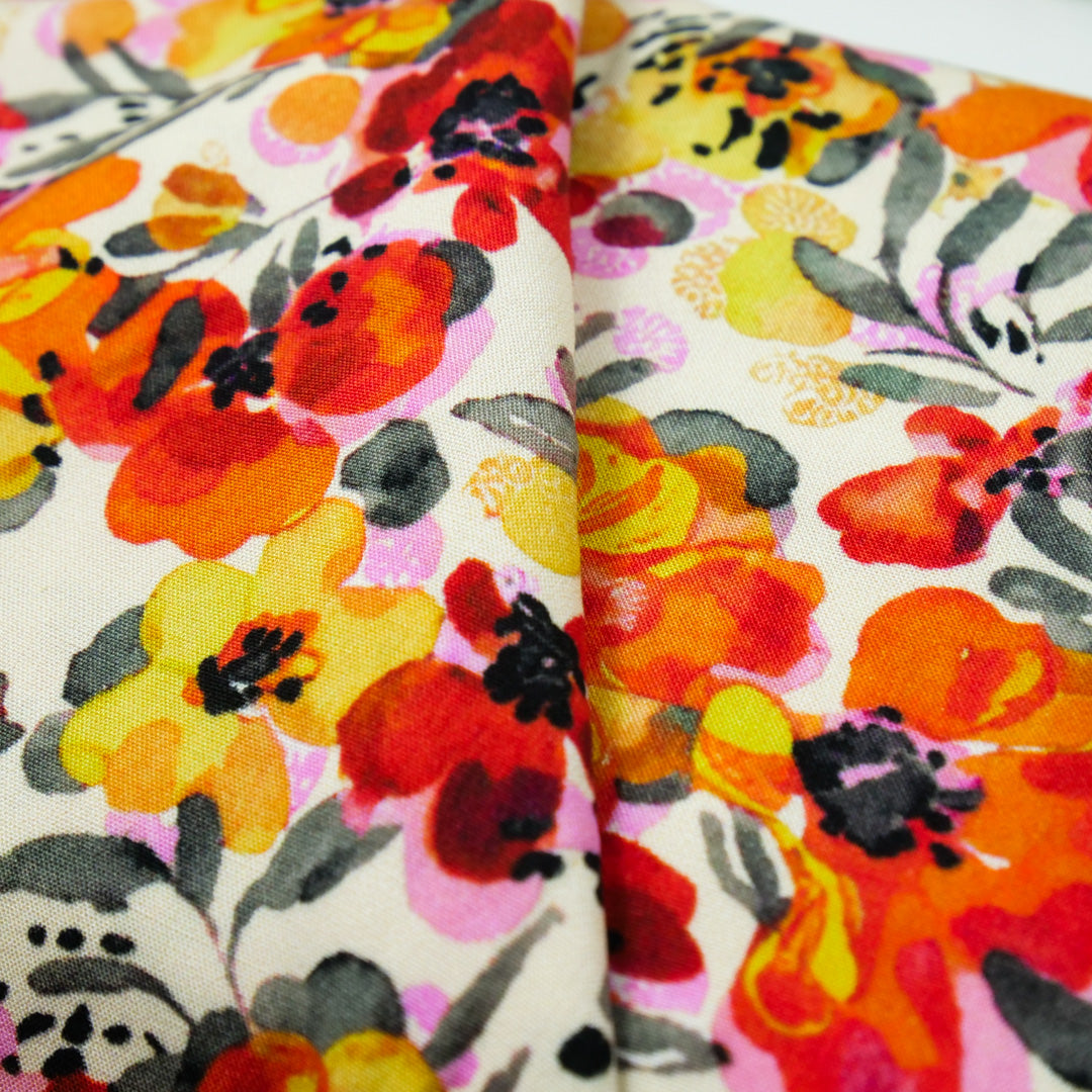 DEIRDRE RAYON POPLIN PRINTS - TROPICAL FLORAL