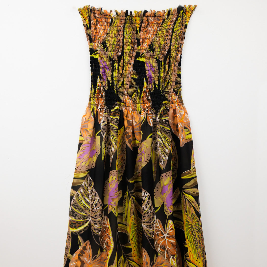 HARMONY POLYESTER SMOCKING - TROPICAL LEAVES