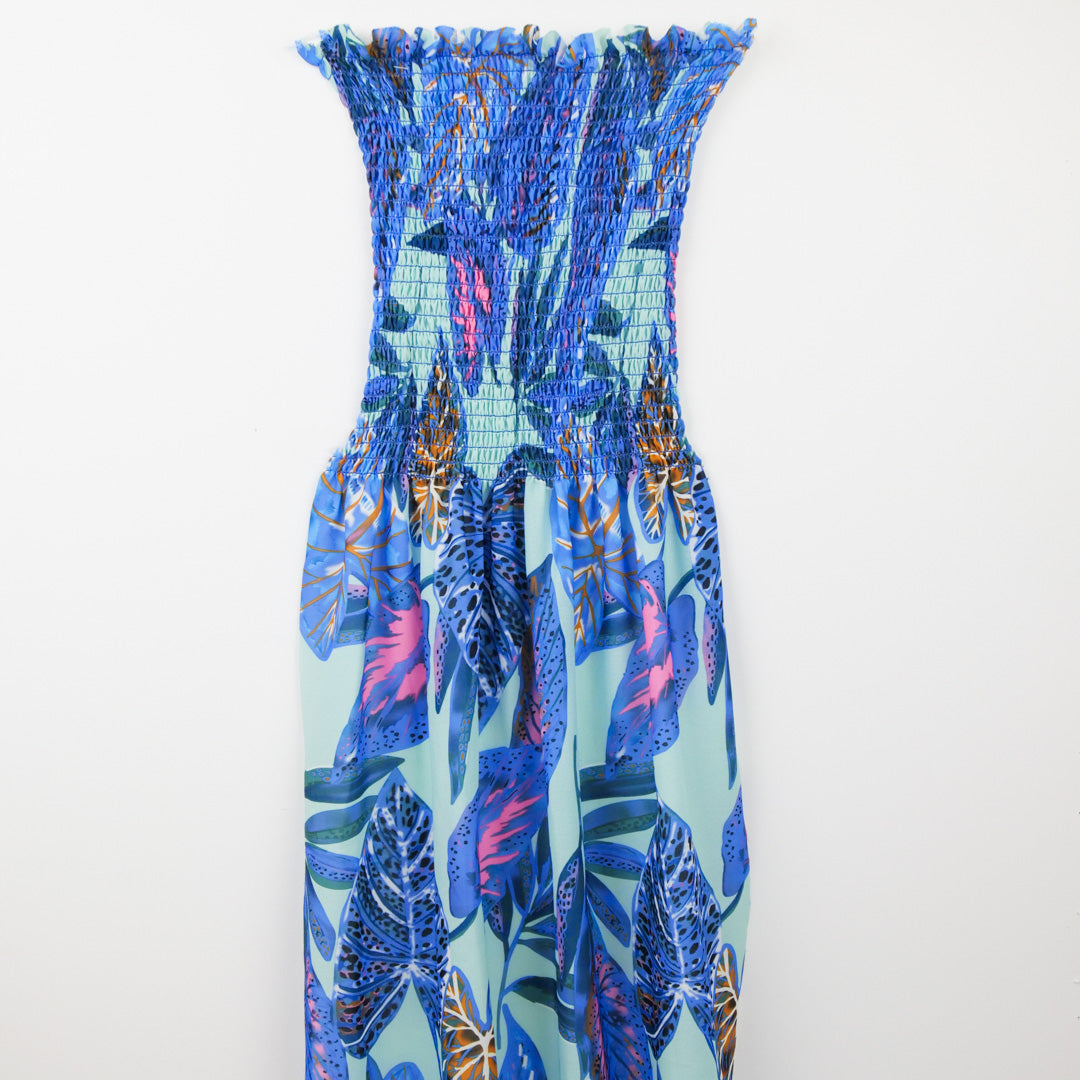 HARMONY POLYESTER SMOCKING - TROPICAL LEAVES