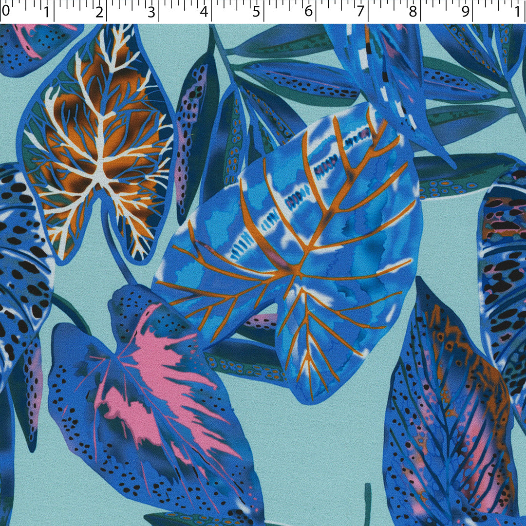 HARMONY POLYESTER SMOCKING - TROPICAL LEAVES