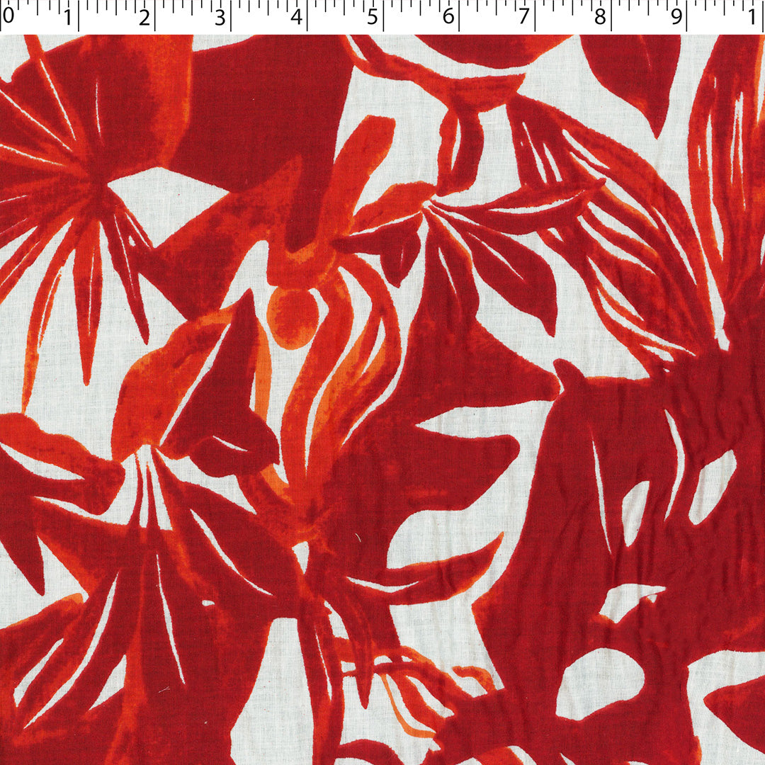 HARMONY COTTON SMOCKING - ABSTRACT LEAVES