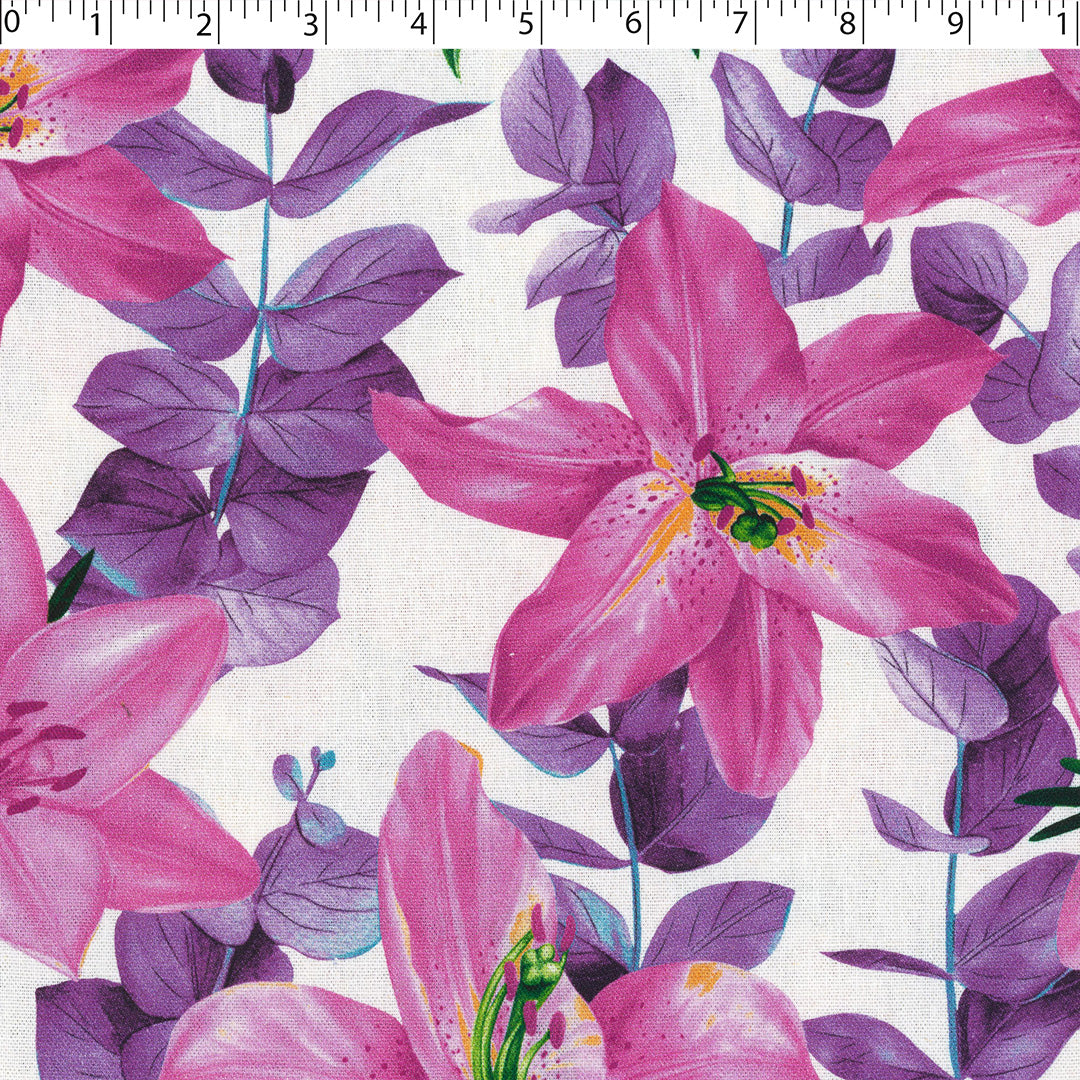PRETTY POSIES - RAYON LINEN PRINTS - LILIES
