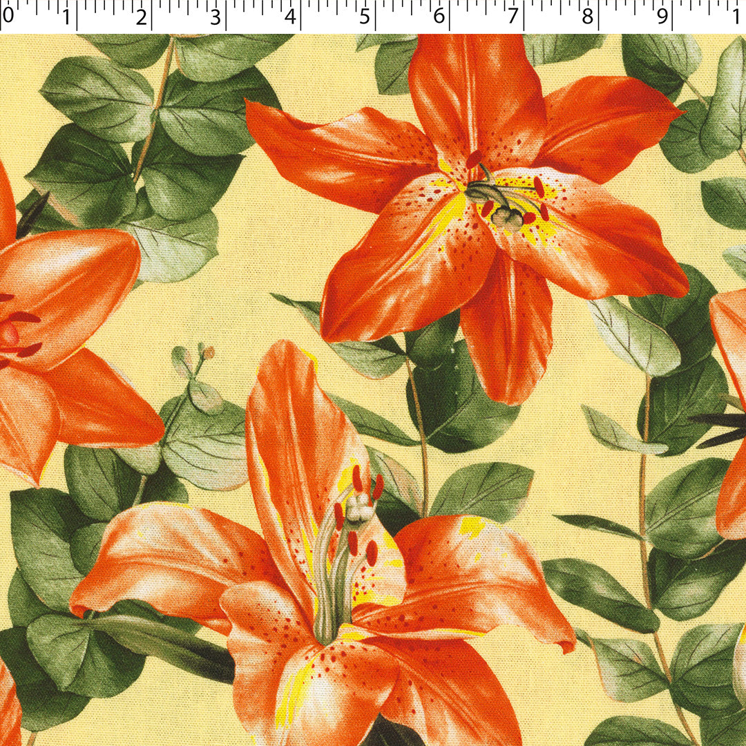 PRETTY POSIES - RAYON LINEN PRINTS - LILIES