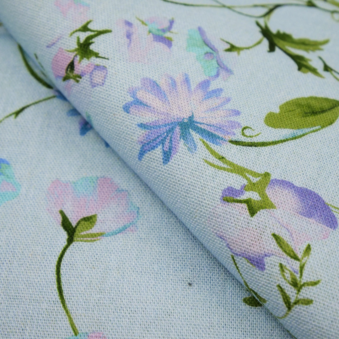 PRETTY POSIES - RAYON LINEN PRINTS - SMALL ALLOVER FLORAL