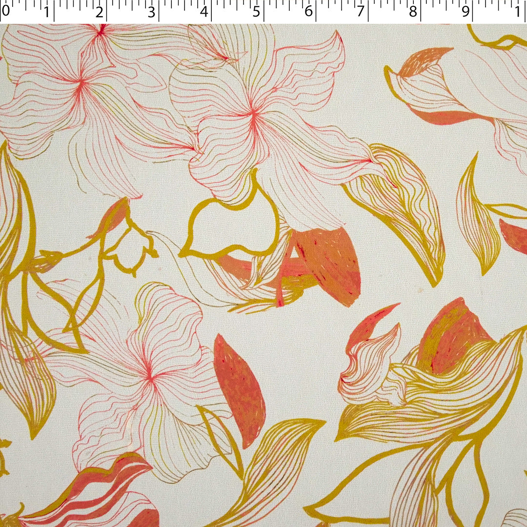 GEMINI COLLECTION - CHIFFON TWIN PRINTS - ABSTRACT MONOTONE FLORAL