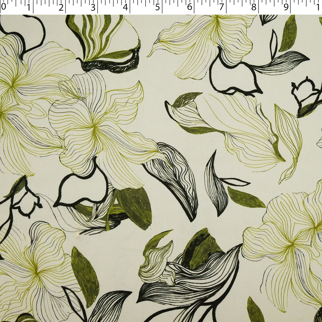 GEMINI COLLECTION - CHIFFON TWIN PRINTS - ABSTRACT MONOTONE FLORAL