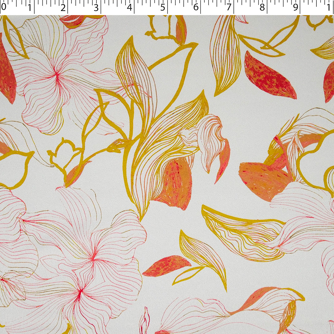 GEMINI COLLECTION - SATIN TWIN PRINTS - ABSTRACT MONOTONE FLORAL