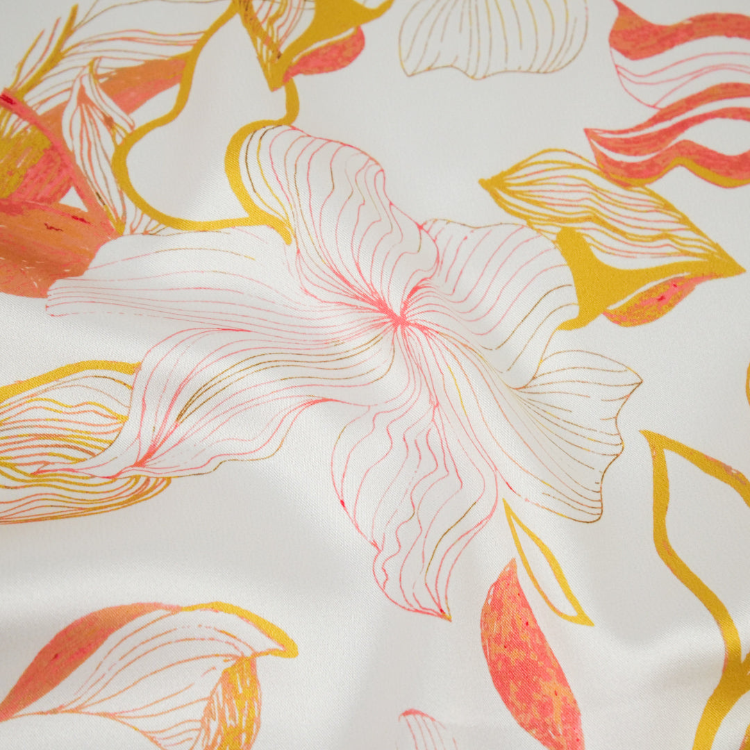 GEMINI COLLECTION - SATIN TWIN PRINTS - ABSTRACT MONOTONE FLORAL