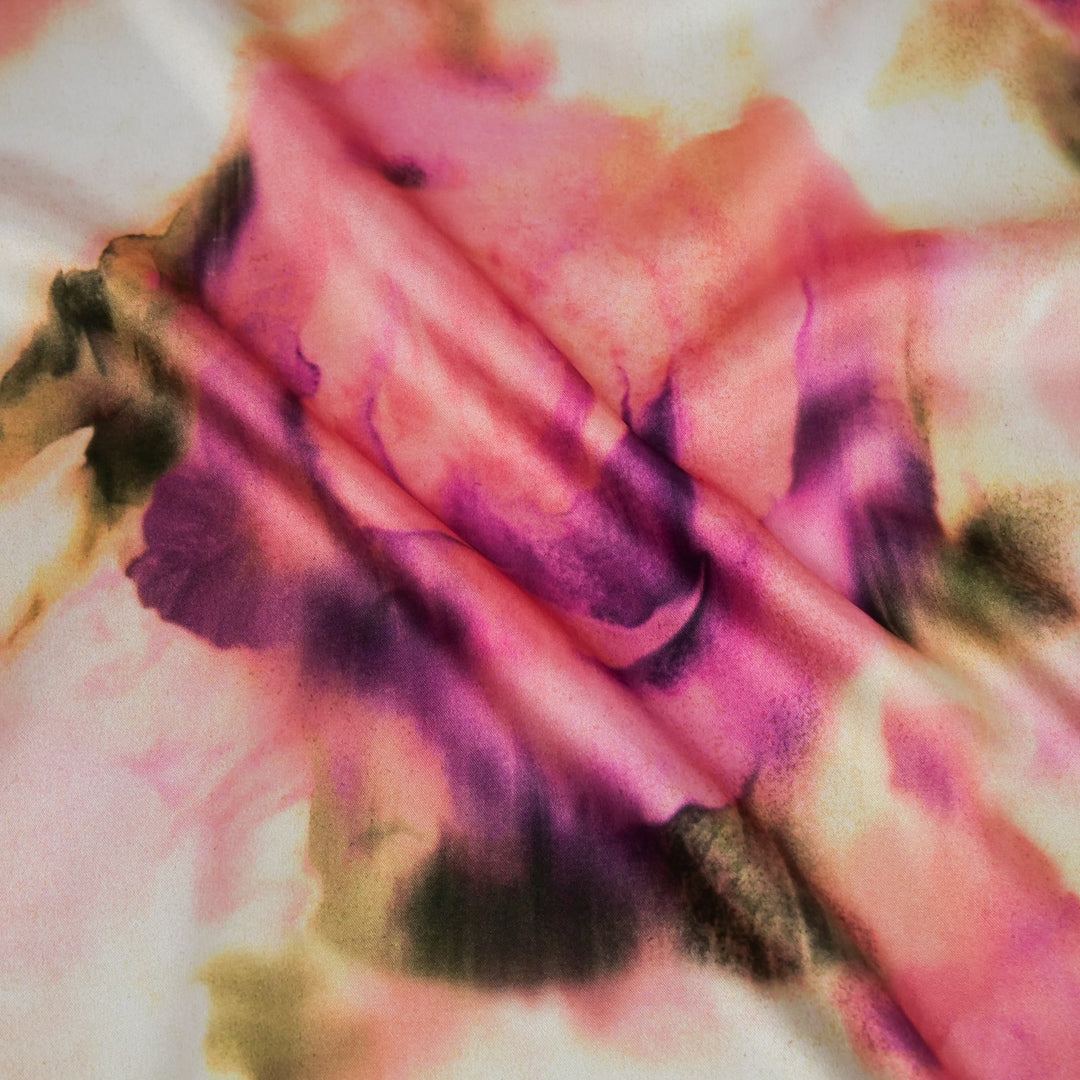 GEMINI COLLECTION - SATIN PRINTS - ABSTRACT WATERCOLOR LARGE ROSES