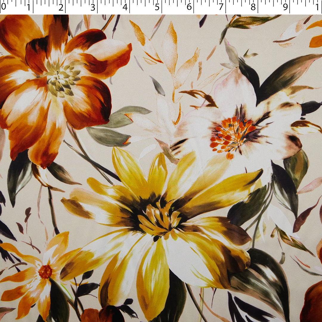 GEMINI COLLECTION - SATIN TWIN PRINTS - LARGE WATERCOLOR FLORAL