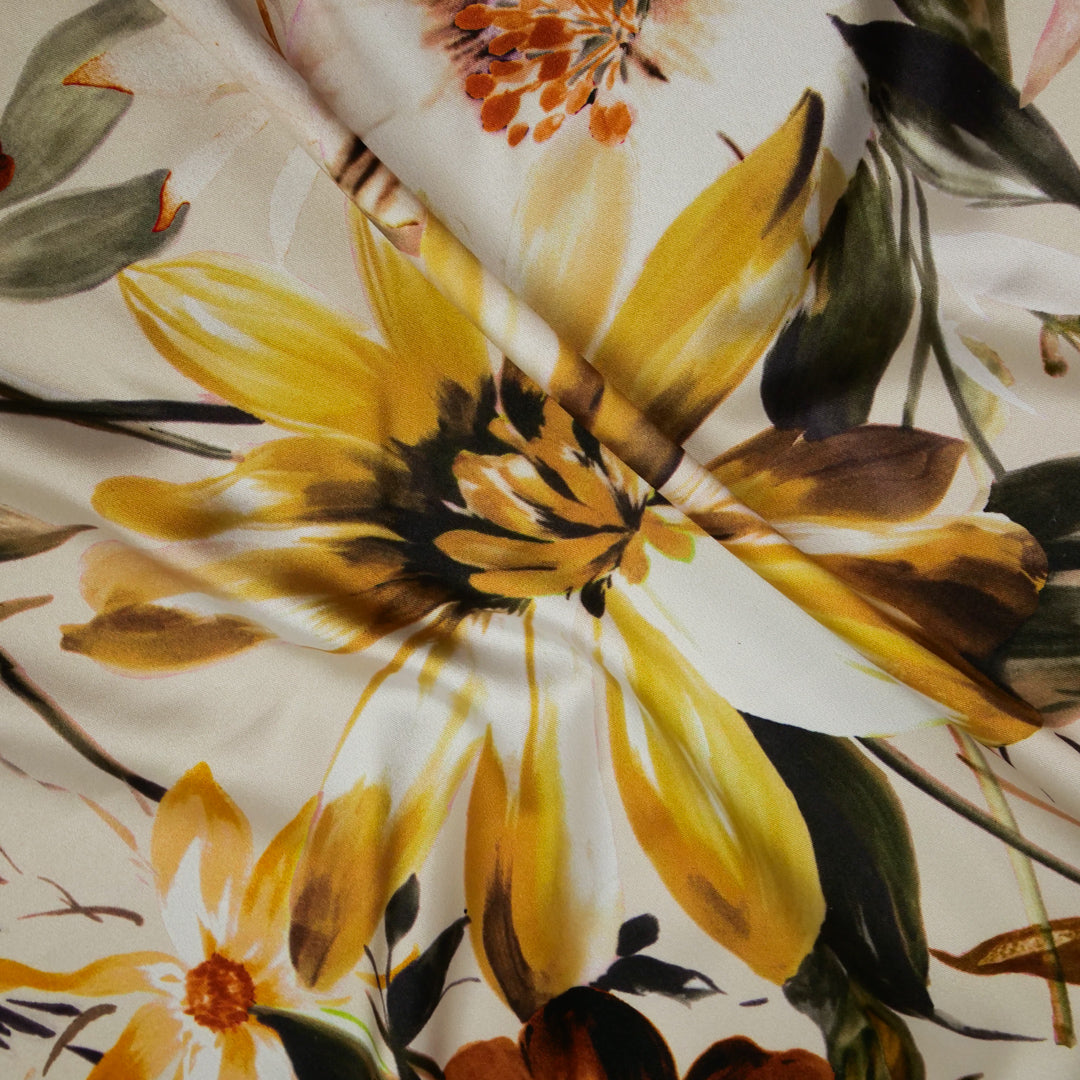 GEMINI COLLECTION - SATIN TWIN PRINTS - LARGE WATERCOLOR FLORAL