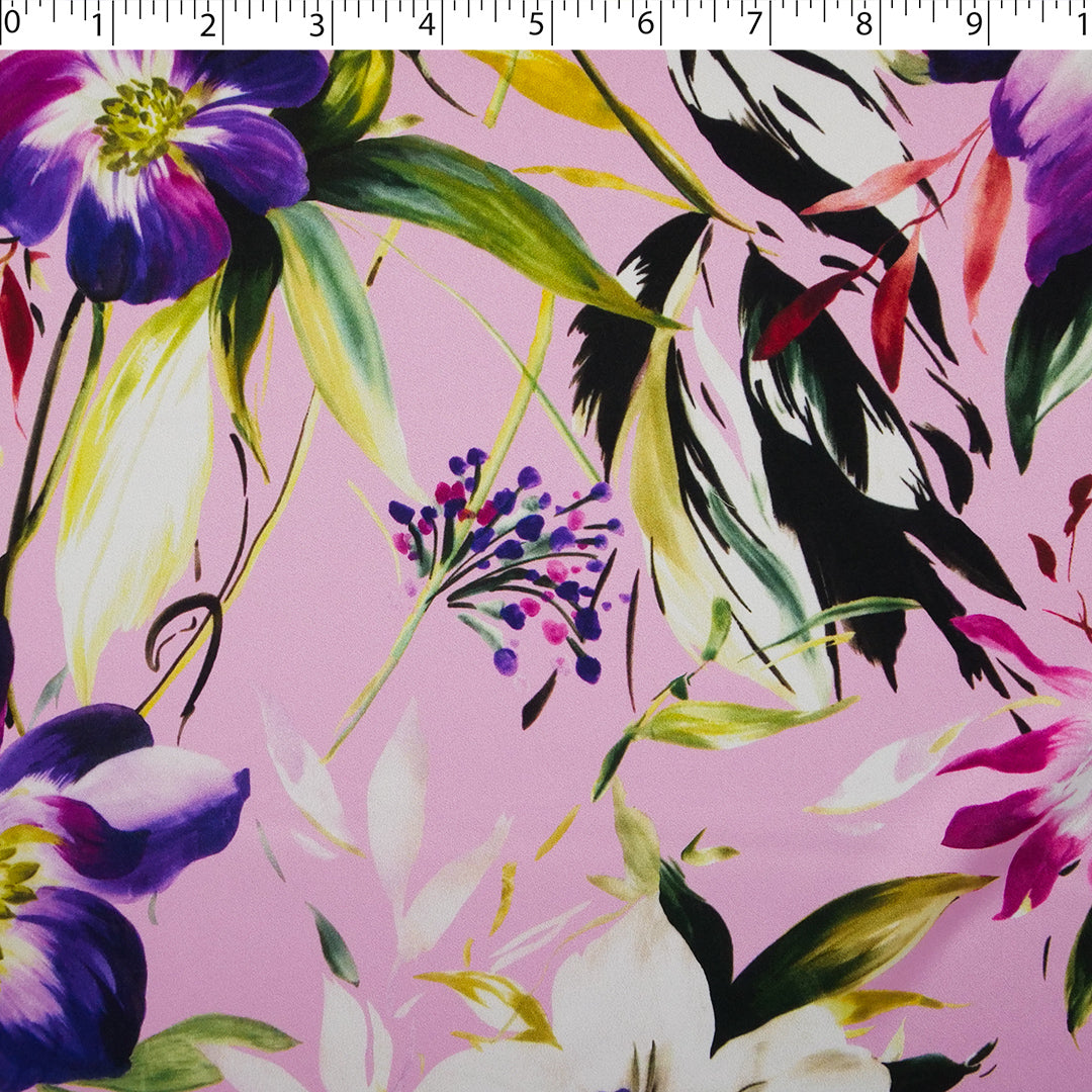 GEMINI COLLECTION - SATIN TWIN PRINTS - LARGE WATERCOLOR FLORAL