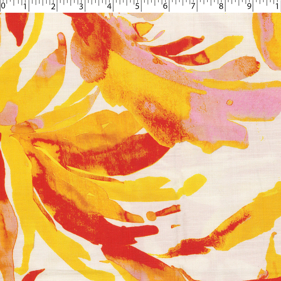 SUNSET SERENADE - SLUB PRINTS - ABSTRACT WATERCOLOR LEAVES