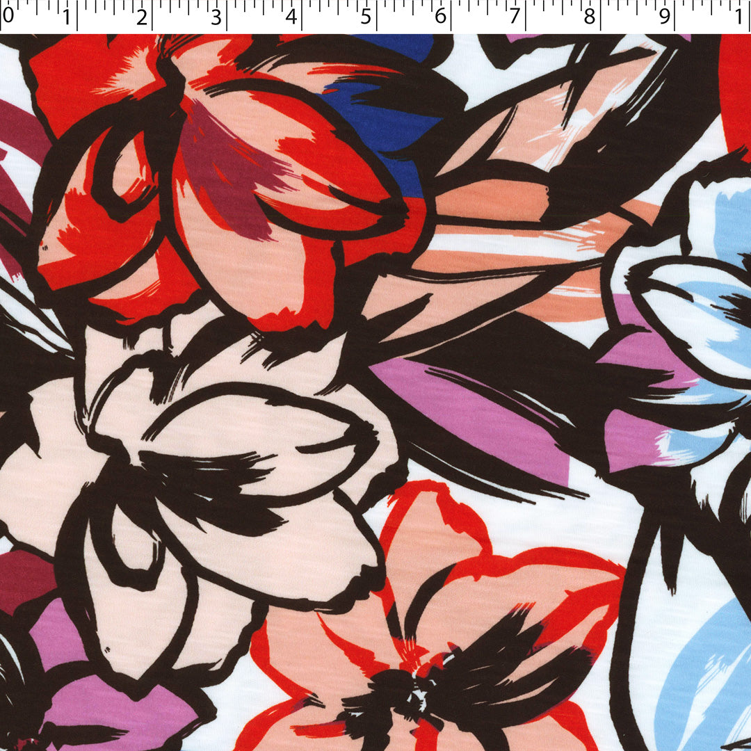 SANTIAGO - SLUB KNIT PRINTS - ABSTRACT FLORAL