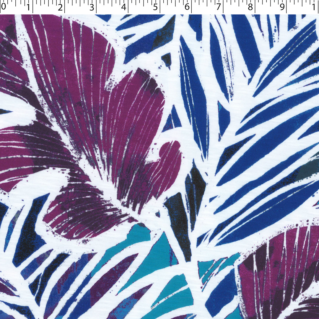 BOREALIS OASIS - SLUB KNIT PRINTS - ABSTRACT LEAVES