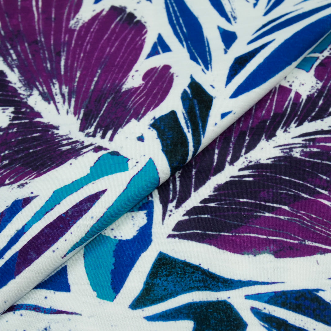 BOREALIS OASIS - SLUB KNIT PRINTS - ABSTRACT LEAVES