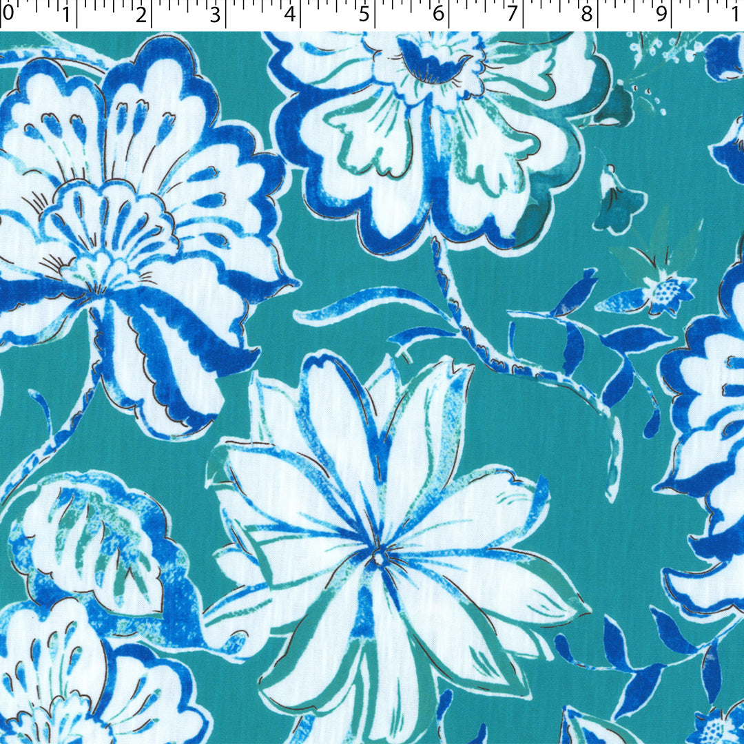 BOREALIS OASIS - SLUB KNIT PRINTS - MONOTONE FLORAL