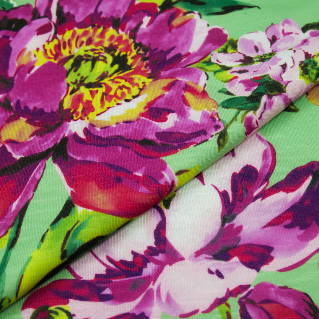 SANTIAGO - SLUB KNIT PRINTS - WATERCOLOR FLORAL