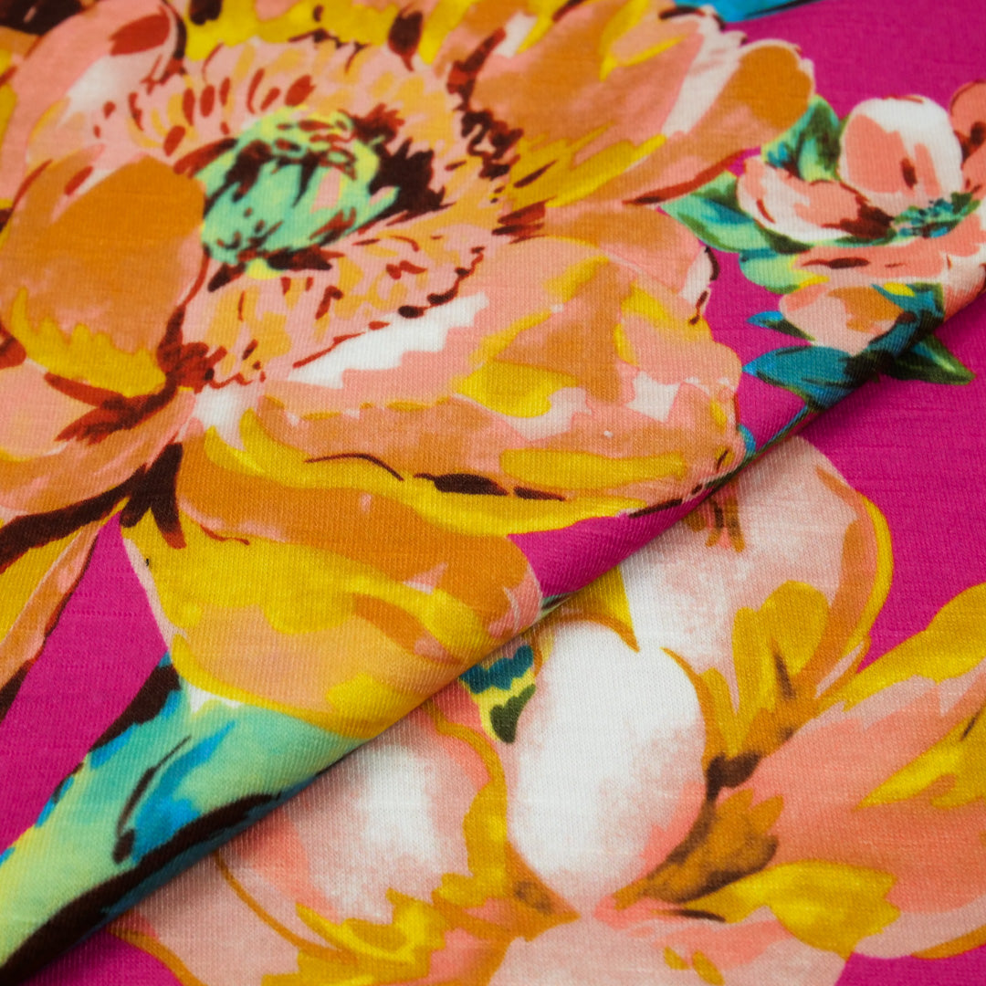 SANTIAGO - SLUB KNIT PRINTS - WATERCOLOR FLORAL