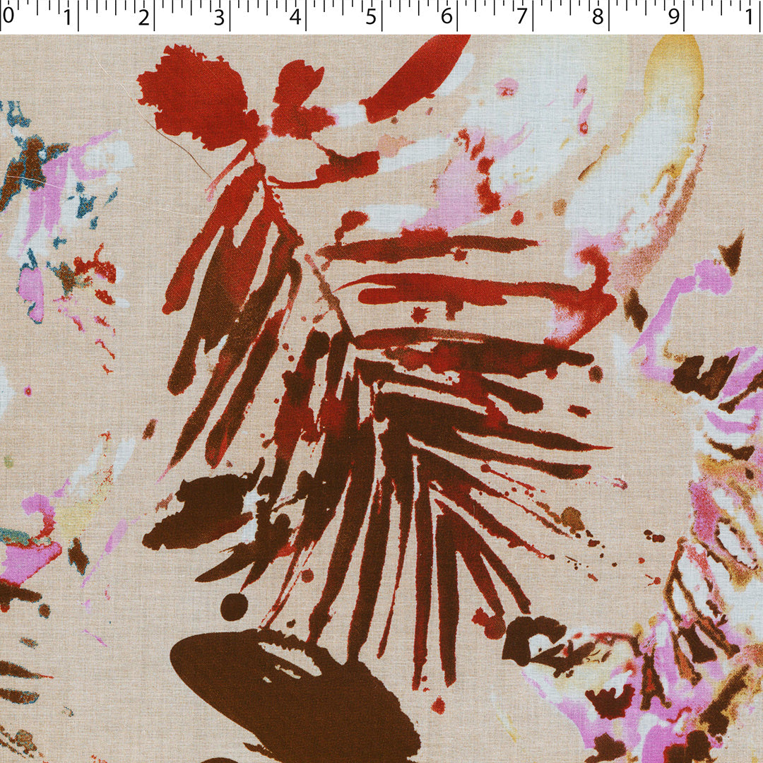 MINERVA - COTTON VOILE PRINTS - ABSTRACT TROPICAL LEAVES