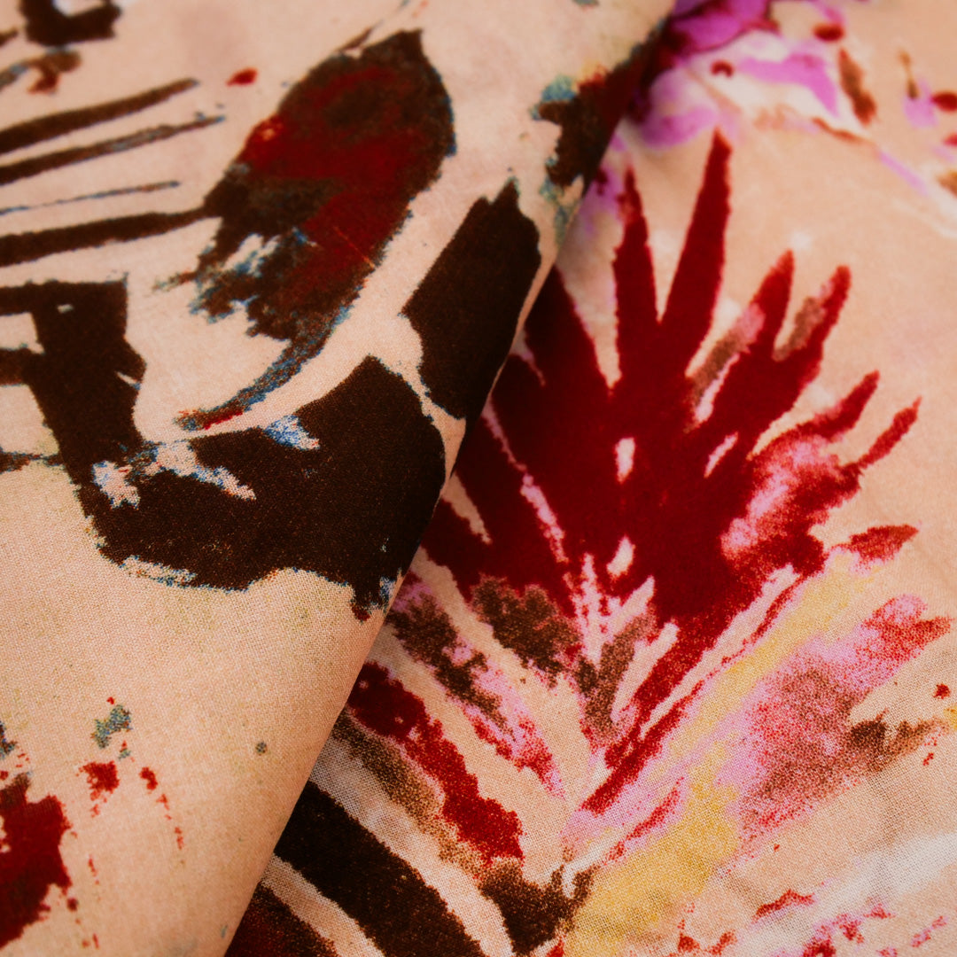 MINERVA - COTTON VOILE PRINTS - ABSTRACT TROPICAL LEAVES