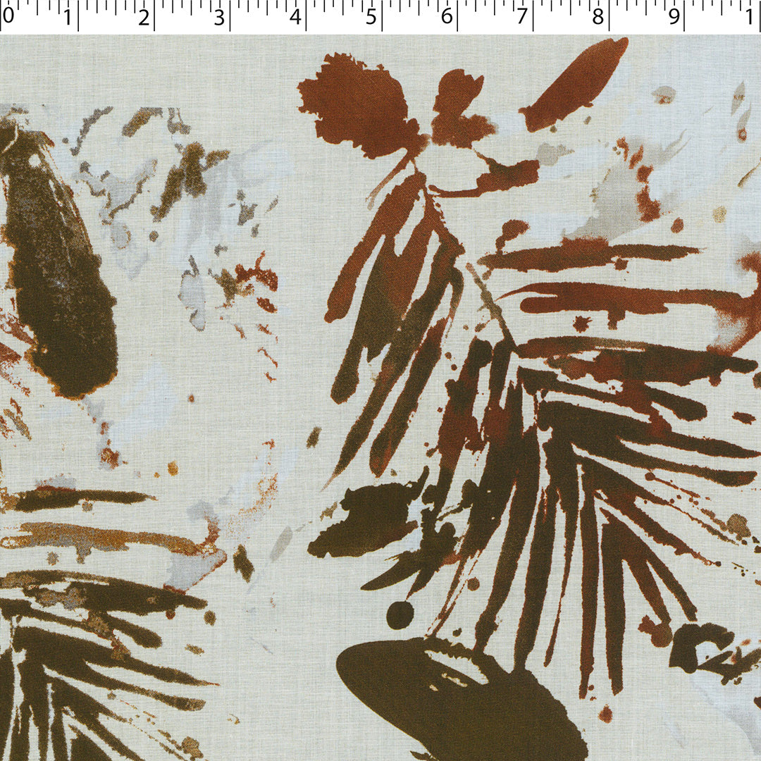DESERT SANDS - COTTON VOILE PRINTS - ABSTRACT TROPICAL LEAVES