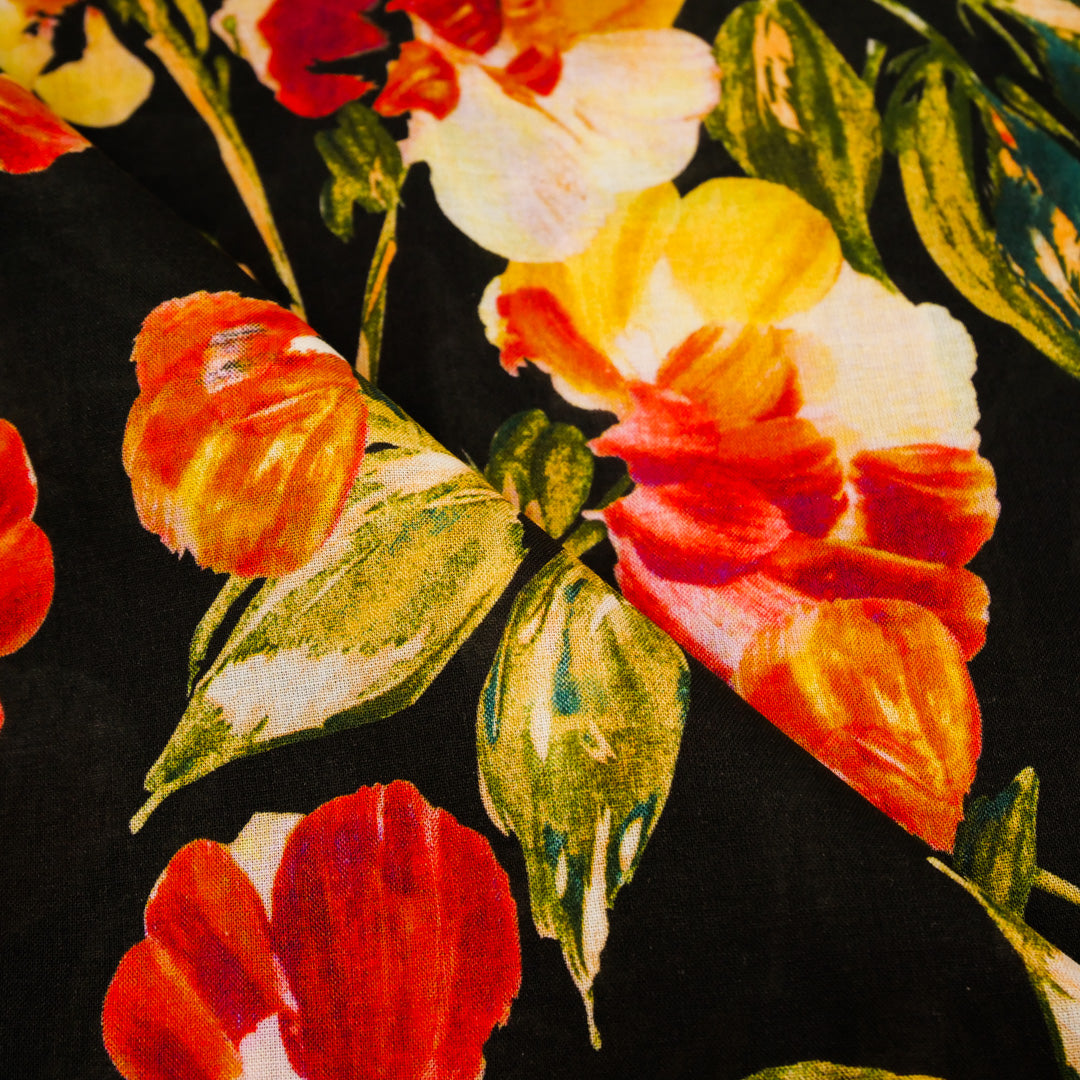 MINERVA - COTTON VOILE PRINTS - TROPICAL FLORAL