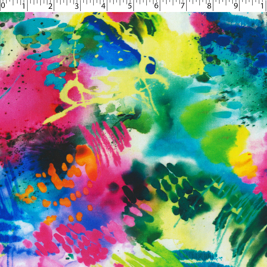 JUSTIN AND JUSTINE - COTTON POPLIN PRINTS - ABSTRACT WATERCOLOR