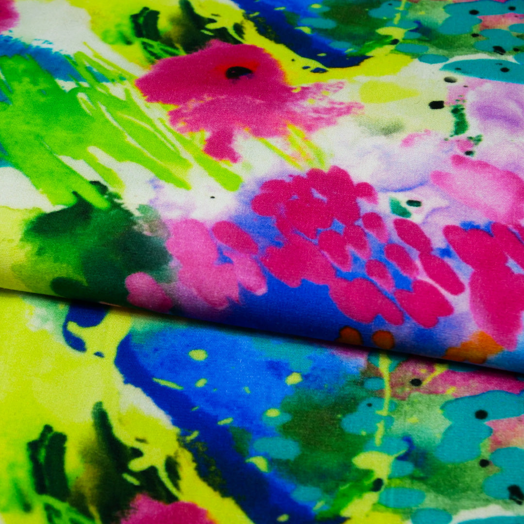 JUSTIN AND JUSTINE - COTTON POPLIN PRINTS - ABSTRACT WATERCOLOR