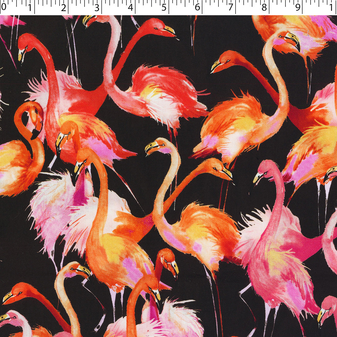 CHIT CHAT COLLECTION - STRETCH COTTON PRINTS - FLAMINGO'S