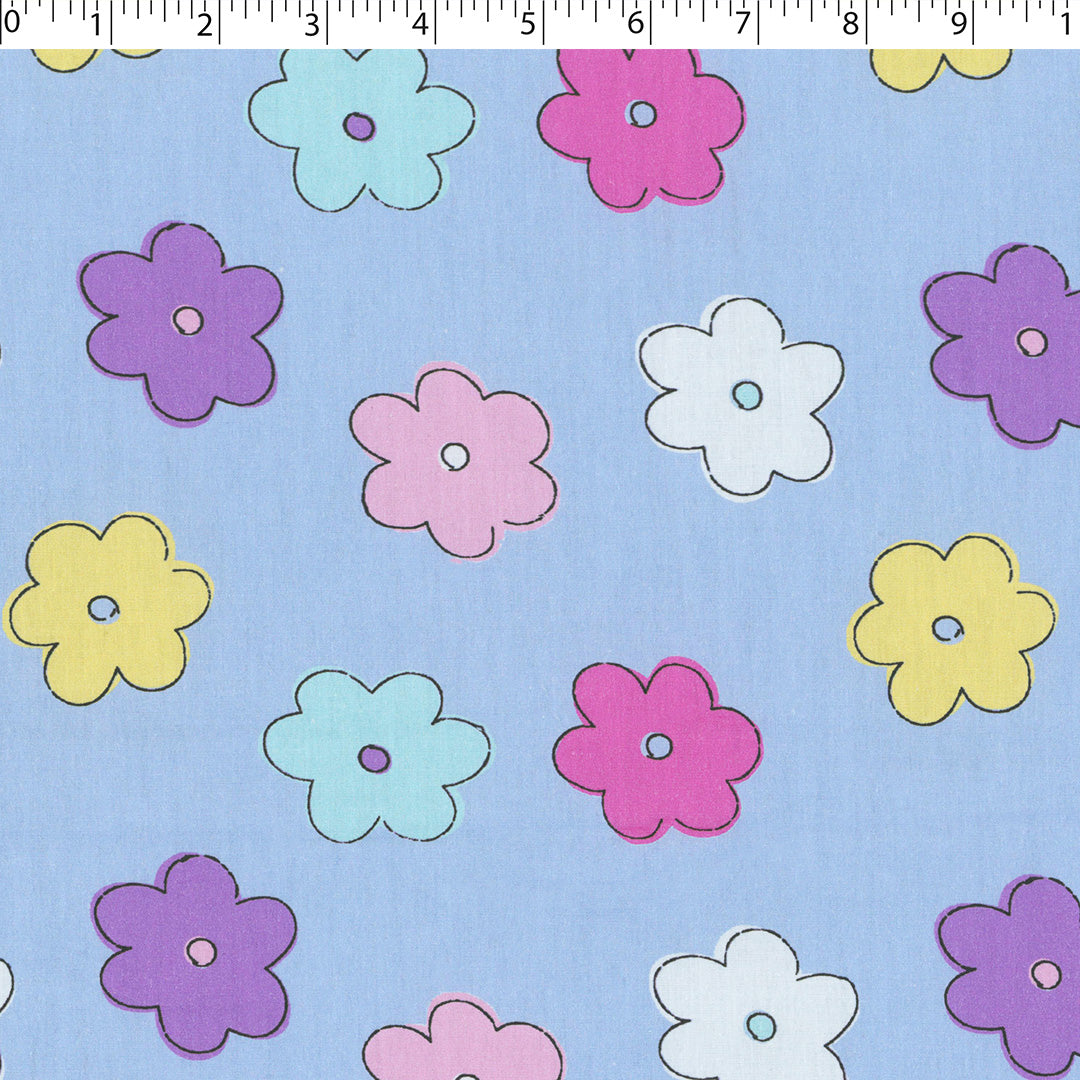 JUSTIN AND JUSTINE - COTTON POPLIN PRINTS - FLAT SPACED FLORAL