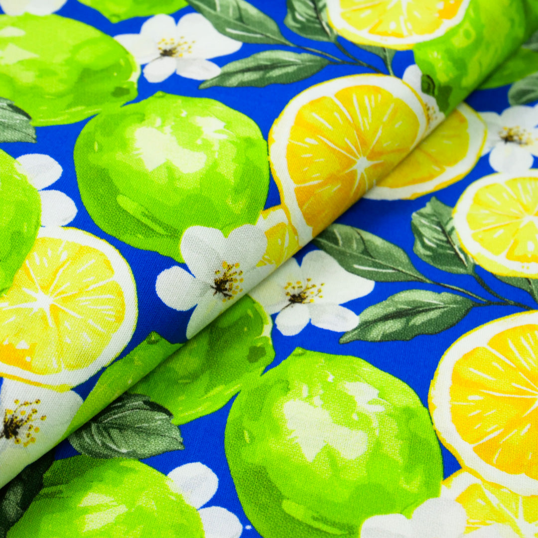 CHIT CHAT COLLECTION - STRETCH COTTON PRINTS - ORANGES & LEMONS