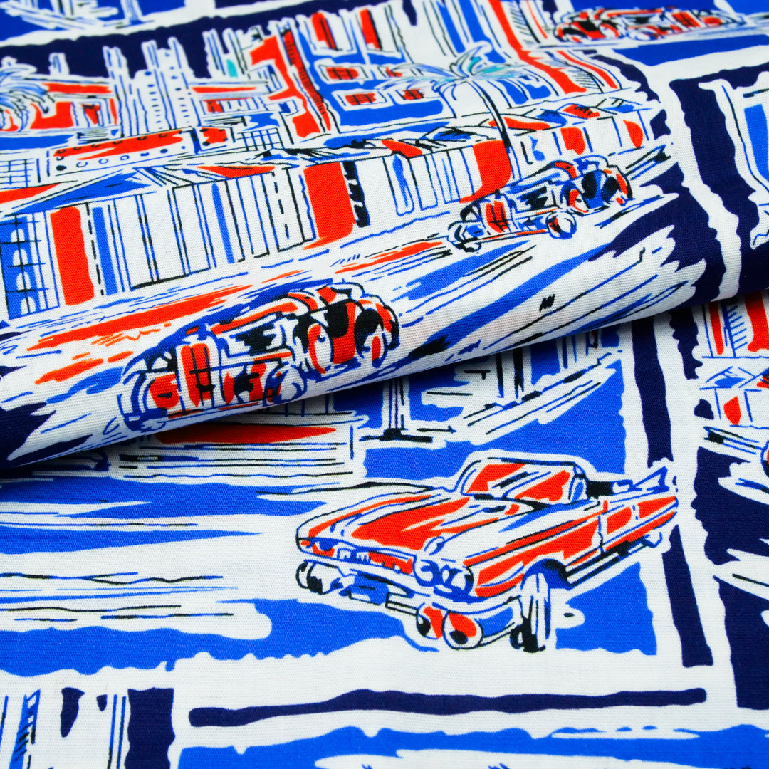 CHIT CHAT COLLECTION - STRETCH COTTON PRINTS - SCENIC TROPICAL