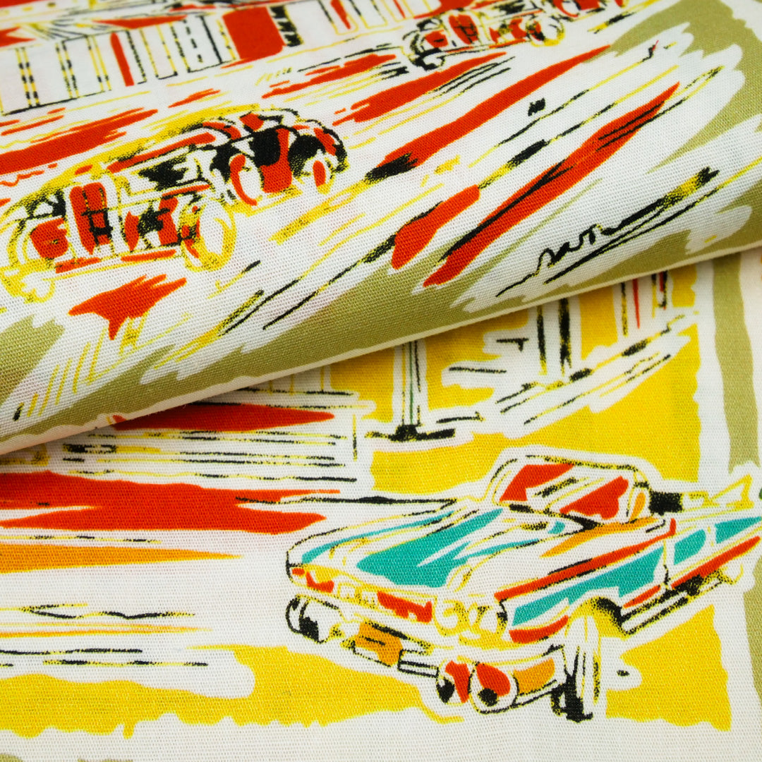 CHIT CHAT COLLECTION - STRETCH COTTON PRINTS - SCENIC TROPICAL