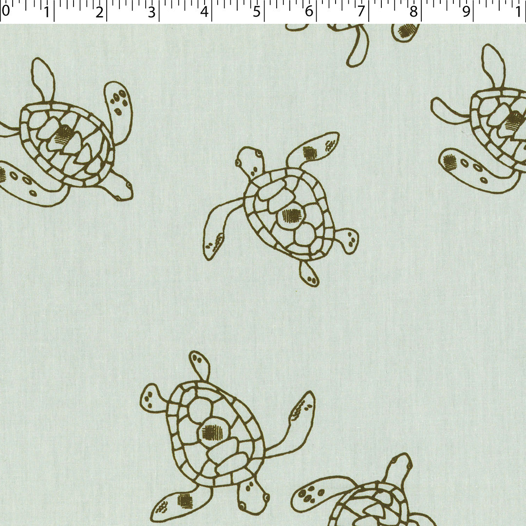 JUSTIN AND JUSTINE - COTTON POPLIN PRINTS - SEA TURTLESTRES