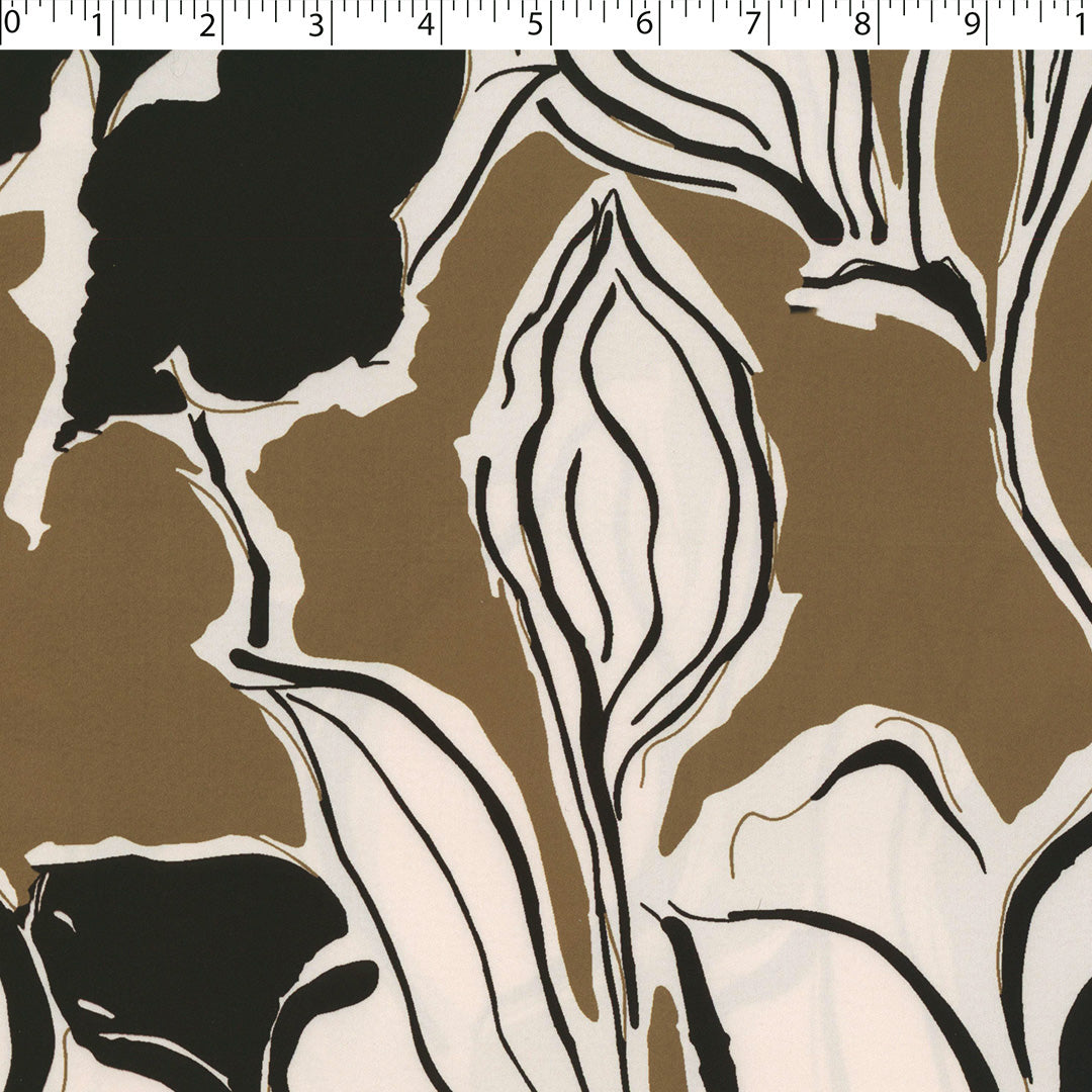 CLARISSA - SATIN PRINTS - ABSTRACT TULIP
