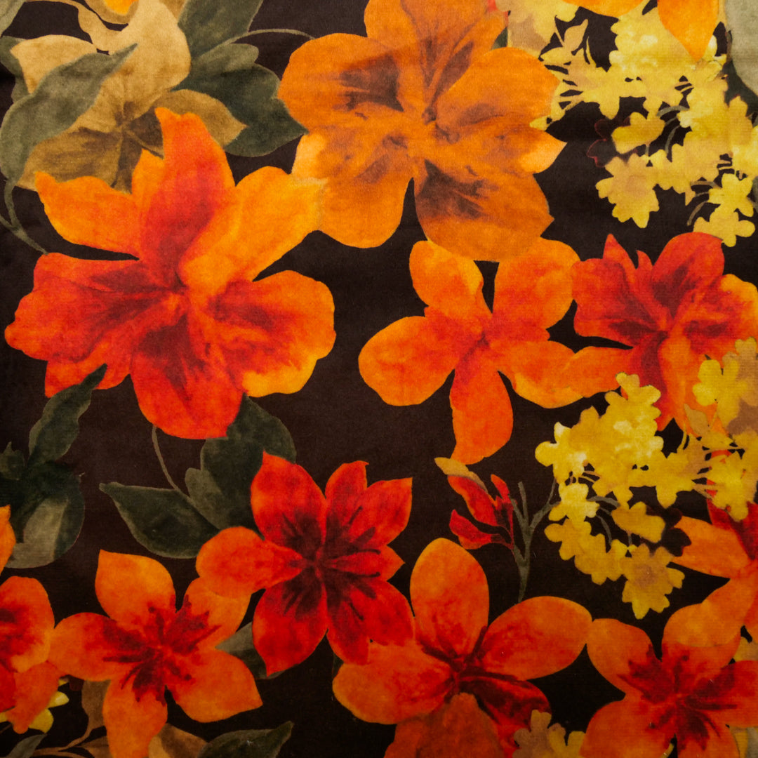 LOUELLA - PRINTED VELVET - LILIES