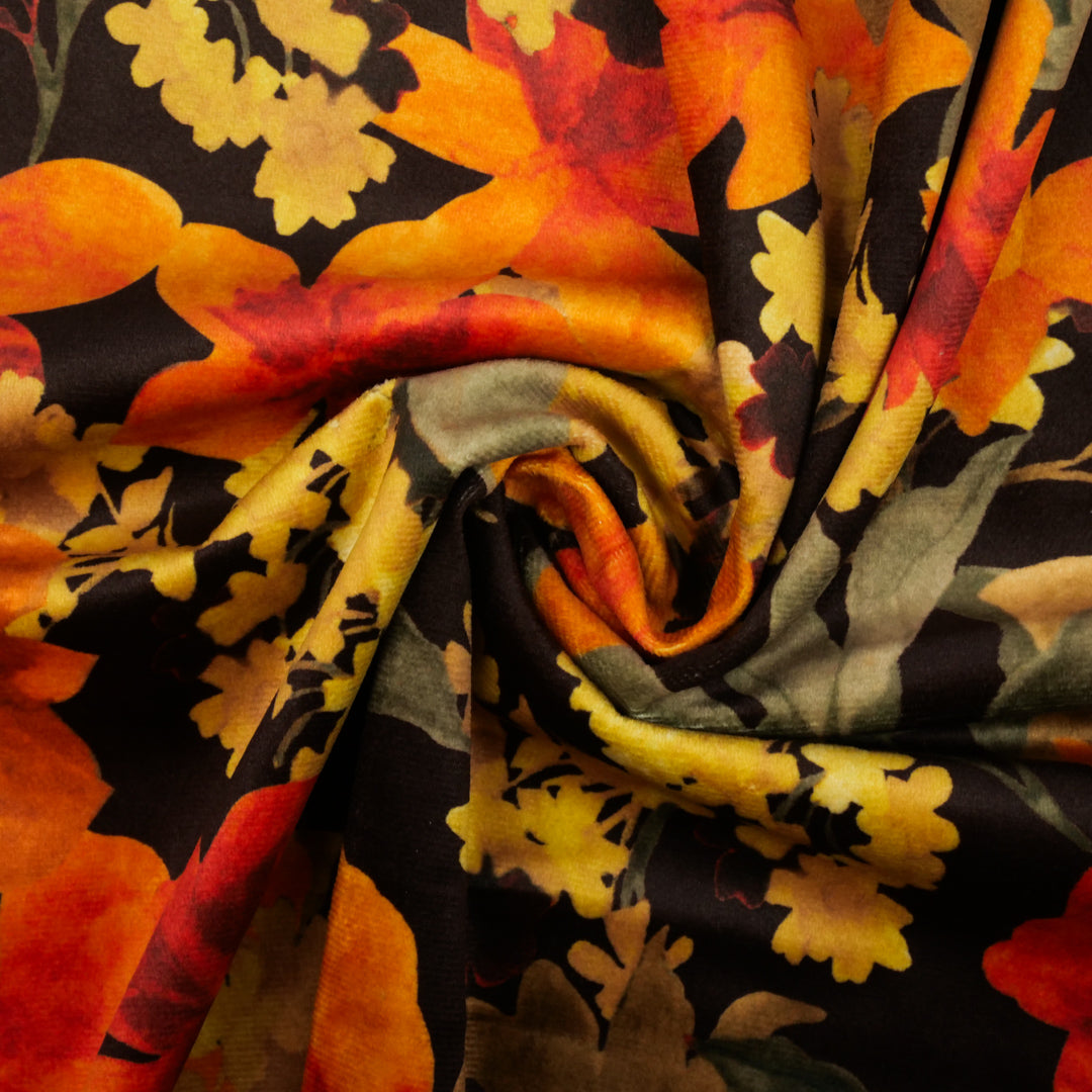 LOUELLA - PRINTED VELVET - LILIES