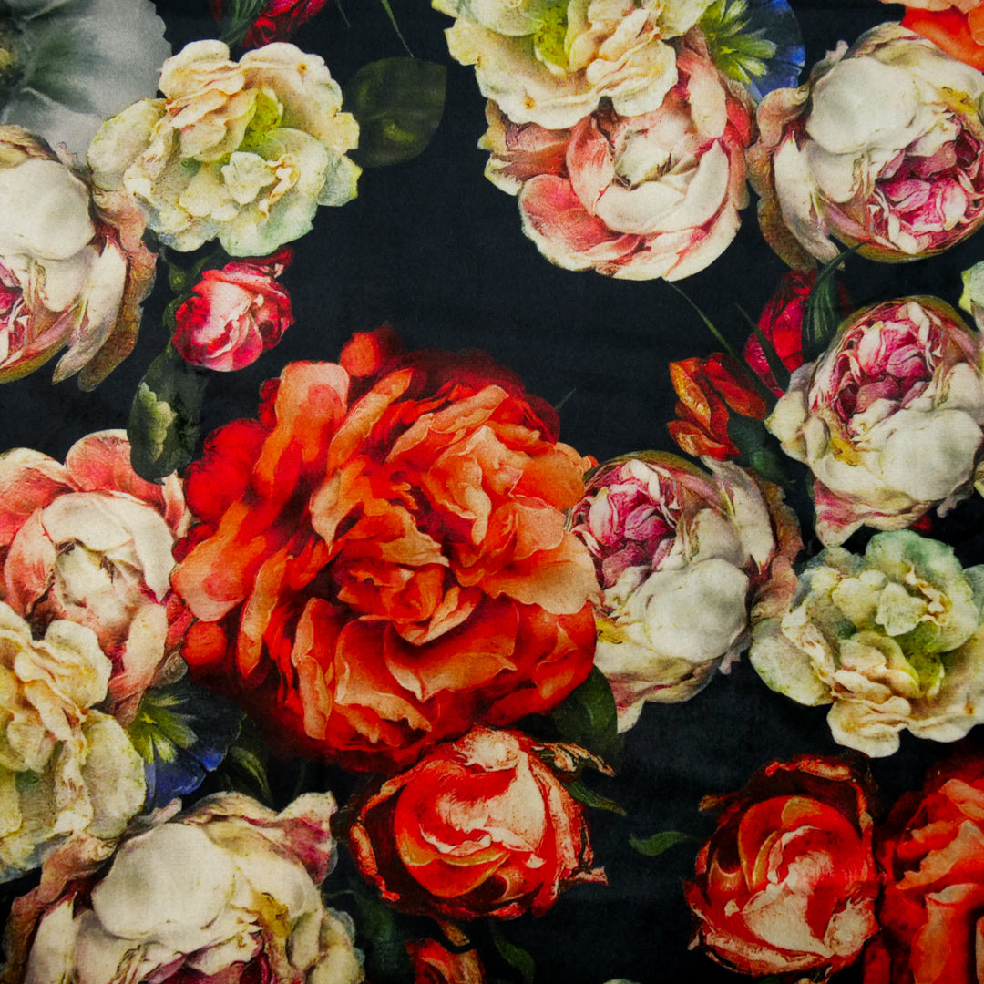 LOUELLA - PRINTED VELVET - ROSES