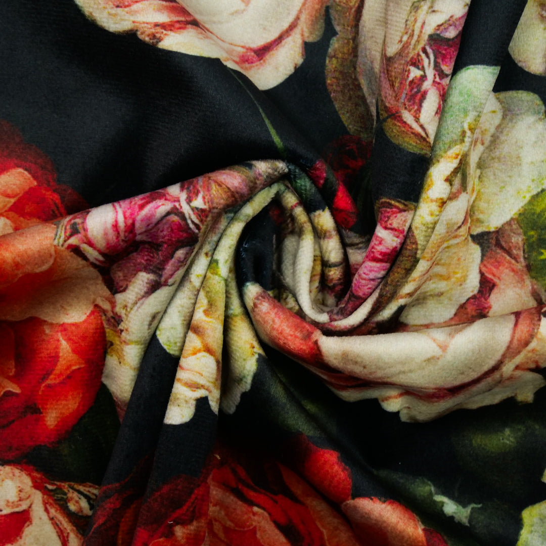 LOUELLA - PRINTED VELVET - ROSES